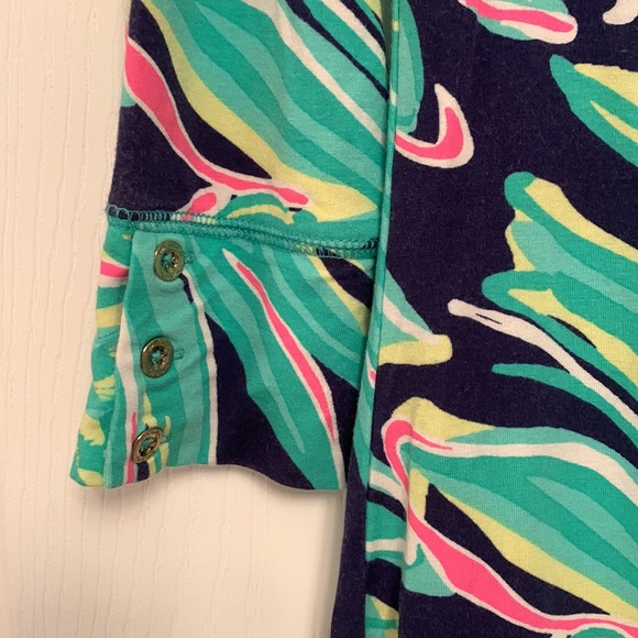 Lilly Pulitzer Tiger Palm Tropical Palm Tree Pattern Dress Tee Shirt Dress - Picture 3 of 13